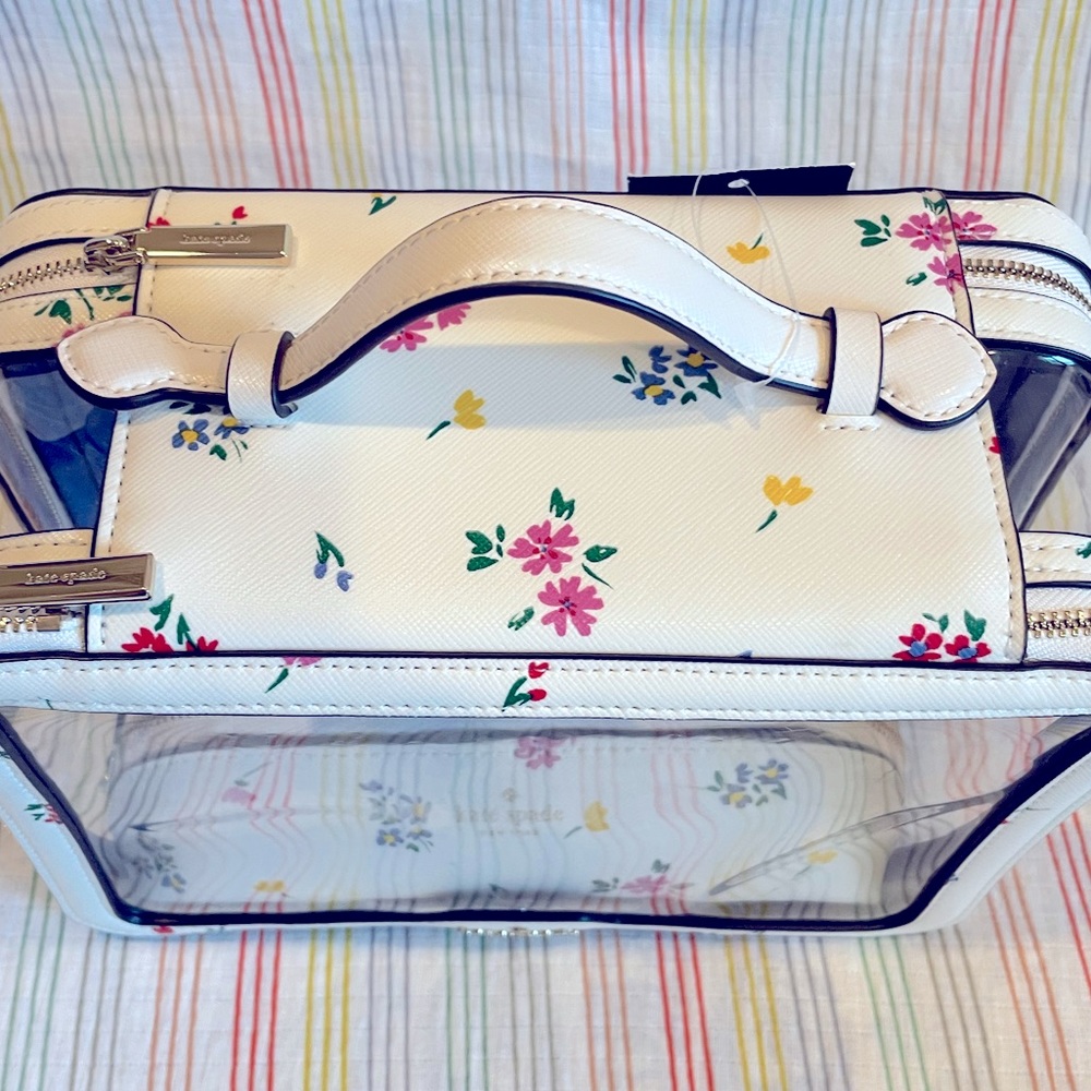 Kate Spade Floral Makeup Case Staci Garden Bouquet Travel Cosmetic Set of 2 NWT - Picture 4 of 8